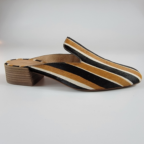 Madewell The Willa Loafer Mule in Striped Calf Hair, Size 9.5 - Picture 3 of 15